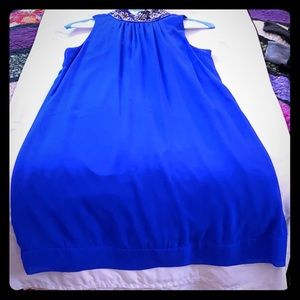 Eva Mendes Royal blue shift halter dress sz small